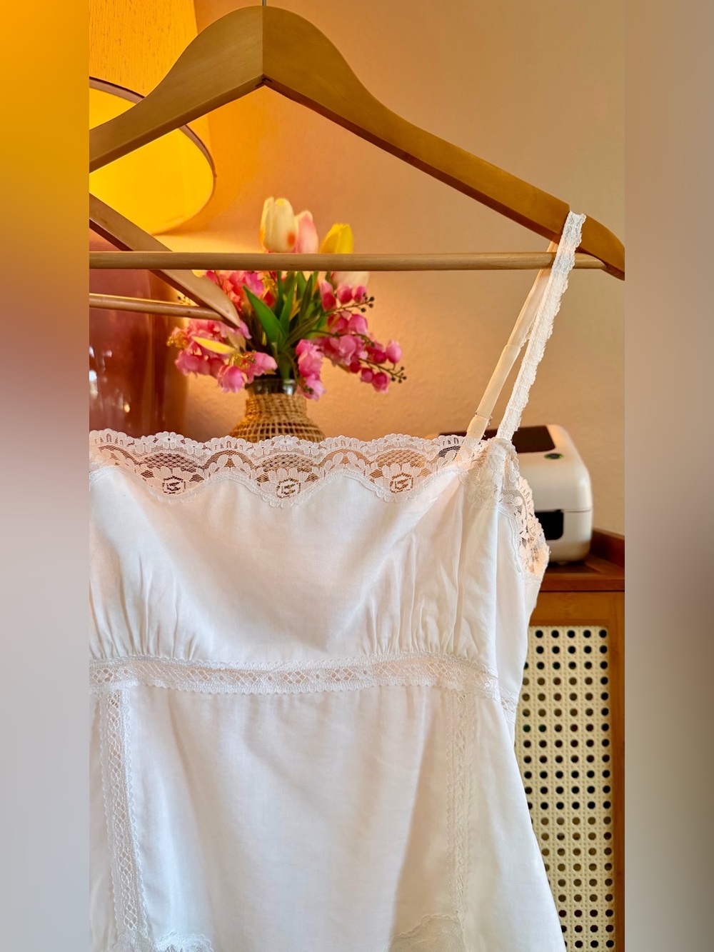 Reformation White Lace-Trim Crop Cami Top - Picture 6 of 15